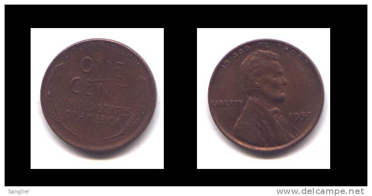 ONE CENT 1953 - 1909-1958: Lincoln, Wheat Ears Reverse