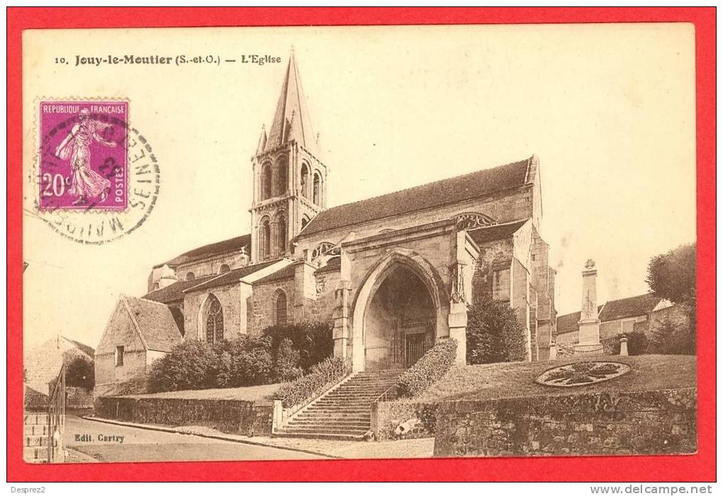 95 JOUY LE MOUTIER Cpa Eglise        10 Cariry - Jouy Le Moutier