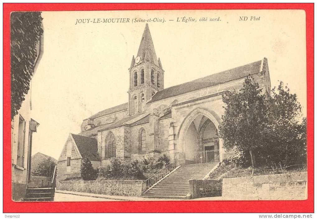 95 JOUY LE MOUTIER Cpa Eglise Coté Nord          Edit ND - Jouy Le Moutier