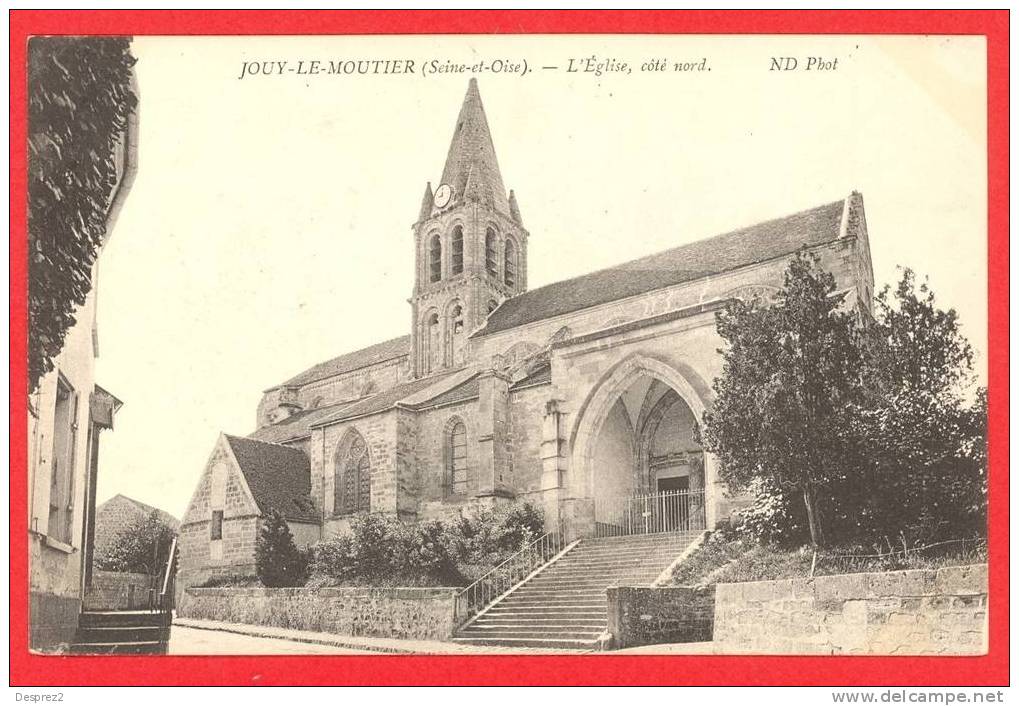 95 JOUY LE MOUTIER Cpa Eglise Coté Nord          Edit ND - Jouy Le Moutier