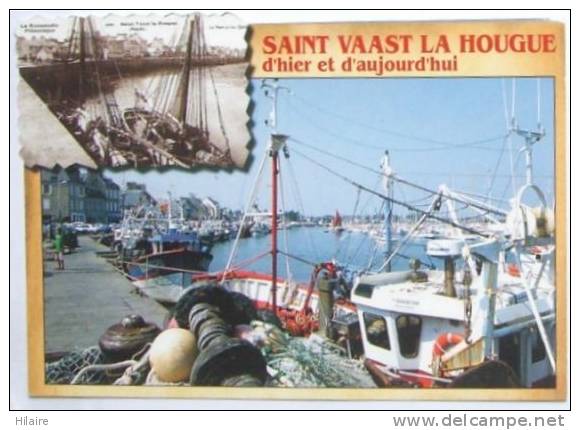 Cpsm 50 St SAINT VAAST LA HOUGUE D'hier Et D'aujourd'hui Le Port - Saint Vaast La Hougue