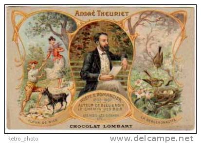 CPA Chocolat Lombart - André Theuriet, Poête Et Romancier ( Nid D'oiseau, Chèvre, Bergeronnette ) - Publicité