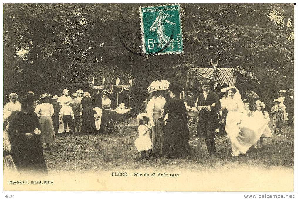 BLERE  - Fète Du 28 Aout 1910 - Très Belle Animation - Voy. 1910, Parfait état - Bléré