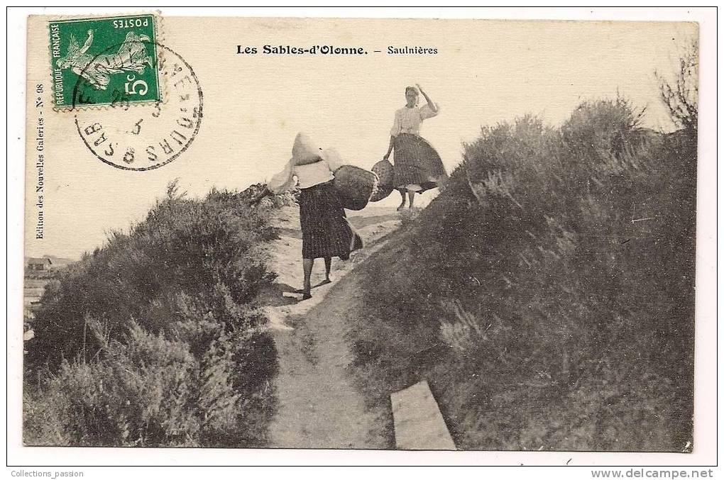 Cpa , 85 , SABLES D'OLONNE , Saulnières , Animée , Voyagée 1913 - Sables D'Olonne