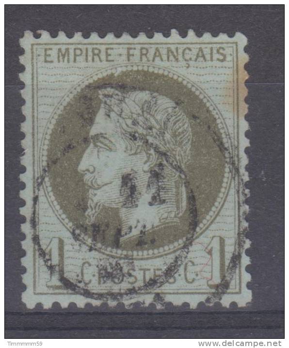 Lot N°7786  N°25 Olive, Oblit Cachet à Date, Coté 20€ - 1863-1870 Napoleon III With Laurels