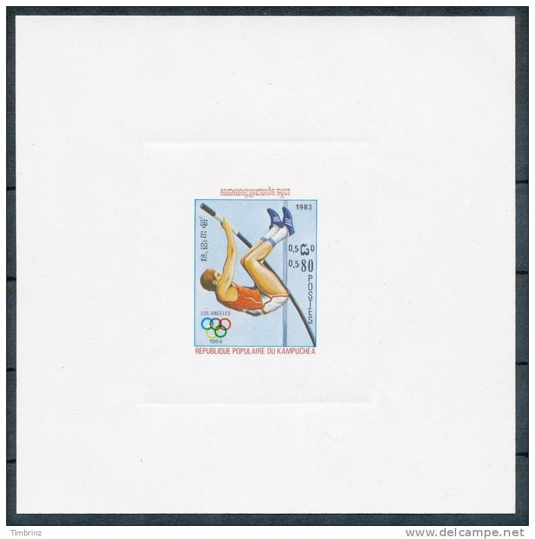 Epreuve De Luxe CAMBODGE KAMPUCHEA 1983 - Yv. 364 - Jeux Olymp. Los Angeles. Sport : Saut à La Perche ..Réf.KAM10006 - Sommer 1984: Los Angeles
