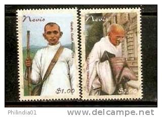 Nevis 1998 Mahatma Gandhi Non-Violence Famous People 2v MNH # A01394 - Mahatma Gandhi