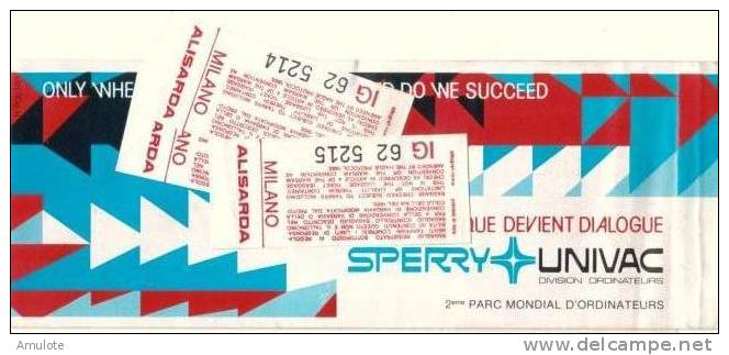 Billet D´ Avion AIR FRANCE Passenger Ticket PARIS -cagliari- MILAN Et Retour 25 Juin1979 - Europe