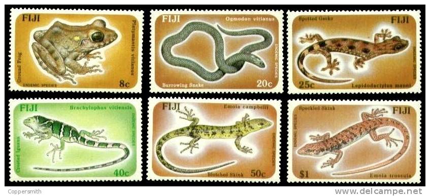 (015) Fiji  Frogs / Grenouilles / Frösche / Amphibien  ** / Mnh  Michel 548-53 - Fidji (1970-...)