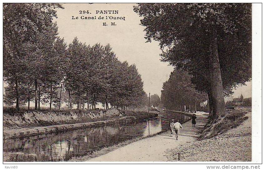 93 PANTIN Le Canal De L'Ourcq Cpa Animée - Pantin