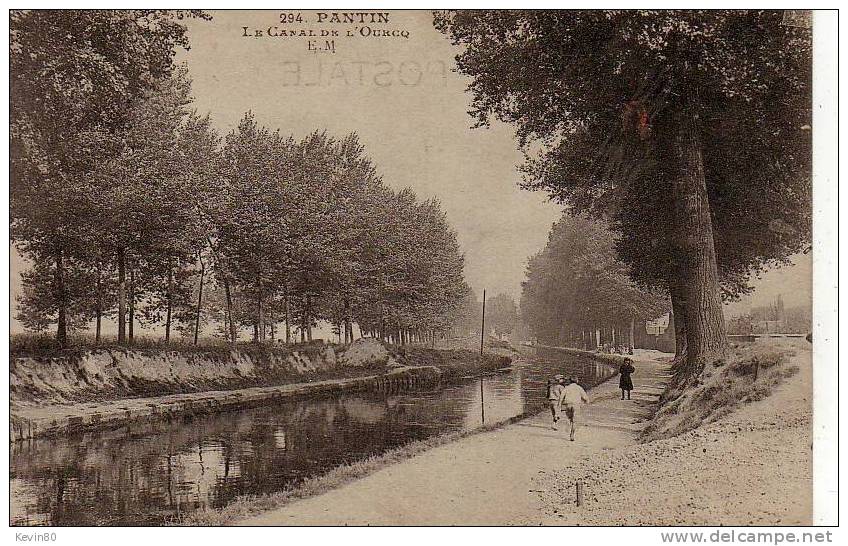 93 PANTIN Le Canal De L'Ourcq Cpa Animée - Pantin