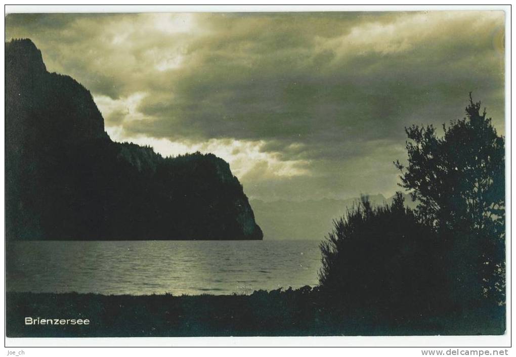 Schweiz/Suisse: AK Brienzersee (Abendstimmung) , Ca. 1920-30, 2 Scans - Brienz