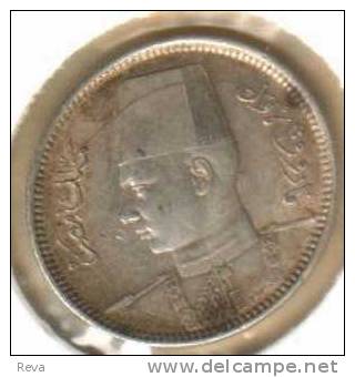 EGYPT  2 PIASTRES INSCRIPTIONS FRONT  KING HEAD  BACK 1937-1356 AG SILVER  KM365  READ DESCRIPTION CAREFULLY !!! - Egypt