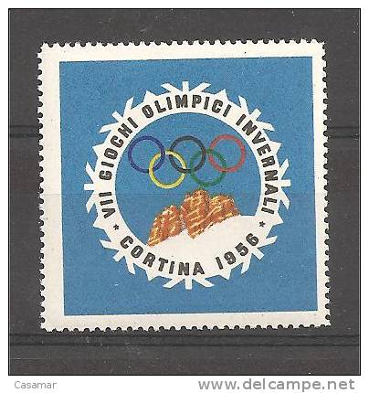 CORTINA D'AMPEZZO 1956 Poster Stamp Vignette Olympic Games Olympics ITALY - Hiver 1956: Cortina D'Ampezzo
