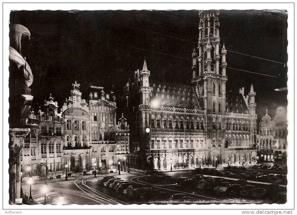 Belgio 1964. Cartolina Viaggiata Di BRUXELLES  - Place And Corporations House - Brüssel Bei Nacht