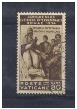 A241 - VATICANO 1935 , Giuridico : 80 Cent N. 45  Papa Gregorio IX - Usati