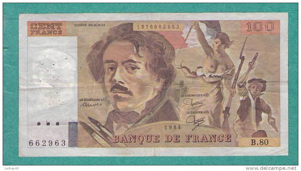 1 Billet De 100 Francs 1984 - 100 F 1978-1995 ''Delacroix''