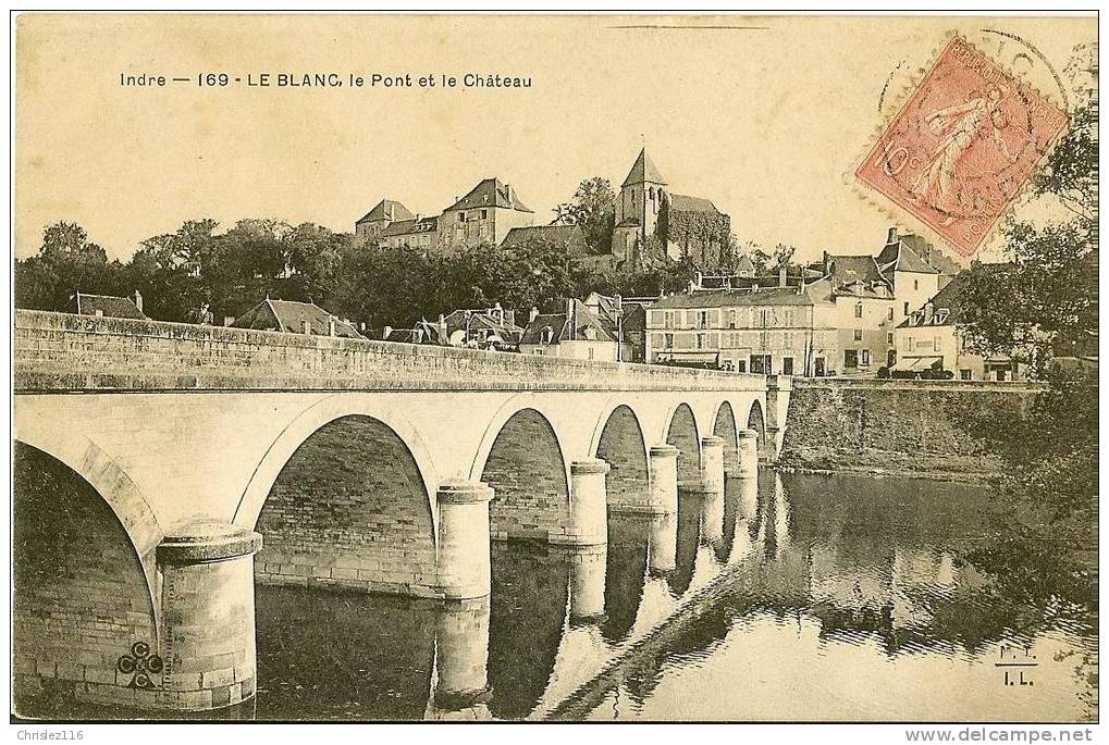 36 LE BLANC Le Pont Et Château  Joli Plan  1904 - Le Blanc