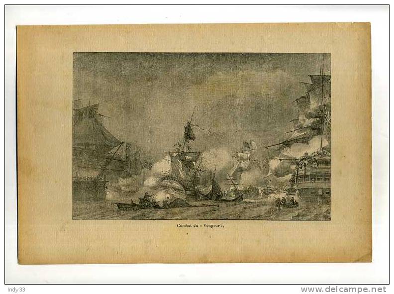 - COMBAT DU VENGEUR . REPRO DU XIXe S. D´ UNE GRAVURE D´ EPOQUE . (REVOLUTION FRANCAISE) - Art