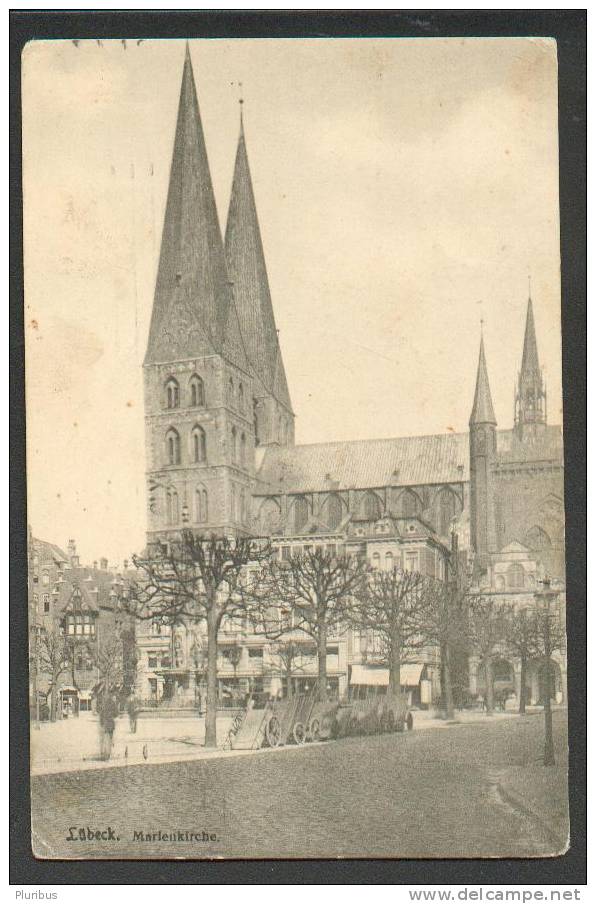 1909 GERMANY LÜBECK, MARIENKIRCHE, VINTAGE POSTCARD - Lübeck