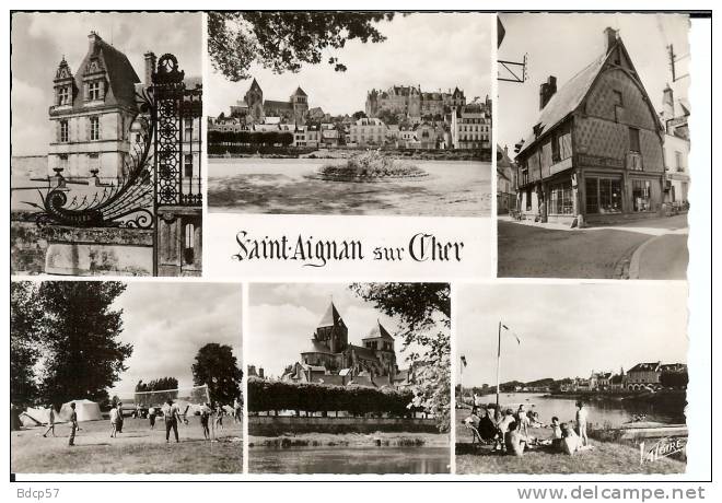 41 - SAINT-AIGNAN-SUR-CHER - L'église , Le Camping, La Plage , L'aile Ouest Du Château - DENTELEE - Moree