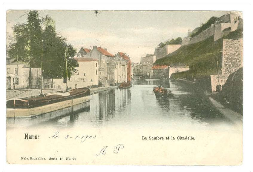 NAMUR. La Sambre Et La Citadelle. Nels. Dos1900. Péniche. - Namur