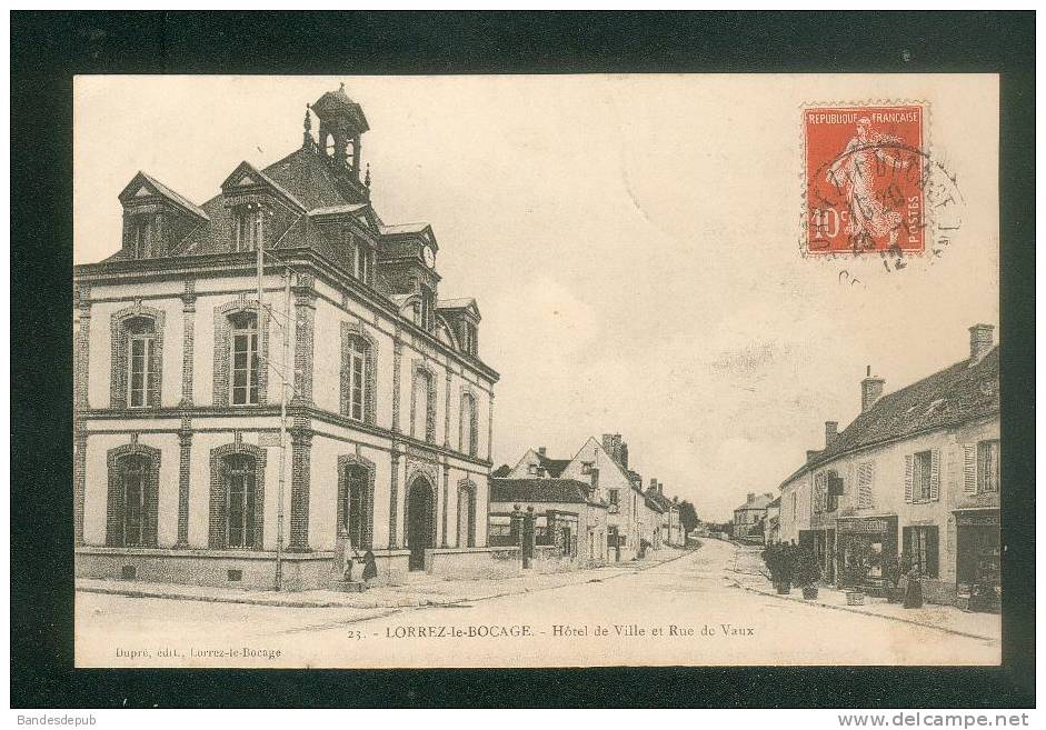 Lorrez Le Bocage ( 77 ) - Hôtel De Ville Et Rue De Vaux ( Petite Animation  DUPRE édit. 23 Voyagé En 1912) - Lorrez Le Bocage Preaux