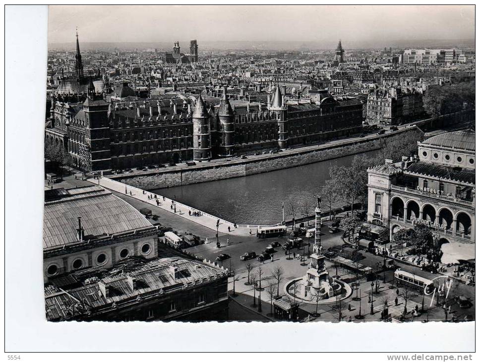 Cpsm 75 PARIS   PLACE DU CHATELET PALAIS DE JUSTICE - The River Seine And Its Banks