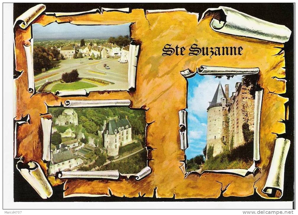 SAINT SUZANNE 53 Carte Multivues Sur La Ville Editions Combier  Véritable Photo - Sainte Suzanne