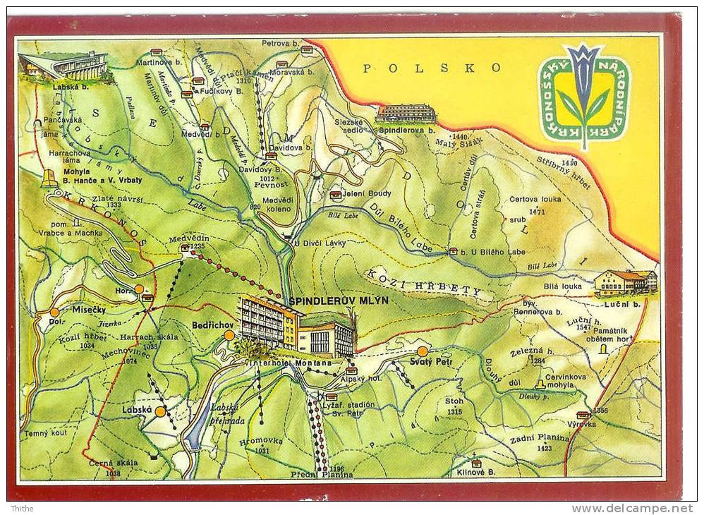 STREDNI KRKONOSE - Carte Géographique - Tchéquie