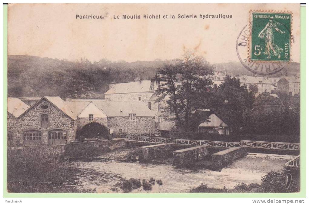 COTES D ARMOR.PONTRIEUX.LE MOULIN RICHEL ET LA SCIERIE HYDRAULIQUE - Pontrieux