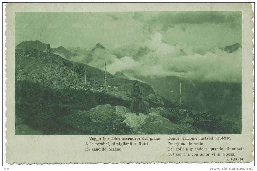 ITALIA  1915 C. P. POSTA MILITARE, DIVISIONE SPECIALE B. GLI ALPI CON POESIA DI ALEARDO ALEARDI. - WW1