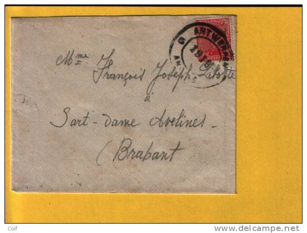 138 Op Brief Met Dubbelringstempel Van 1919 Van ANTWERPEN  / ANVERS 5 (noodstempel) - Fortune Cancels (1919)