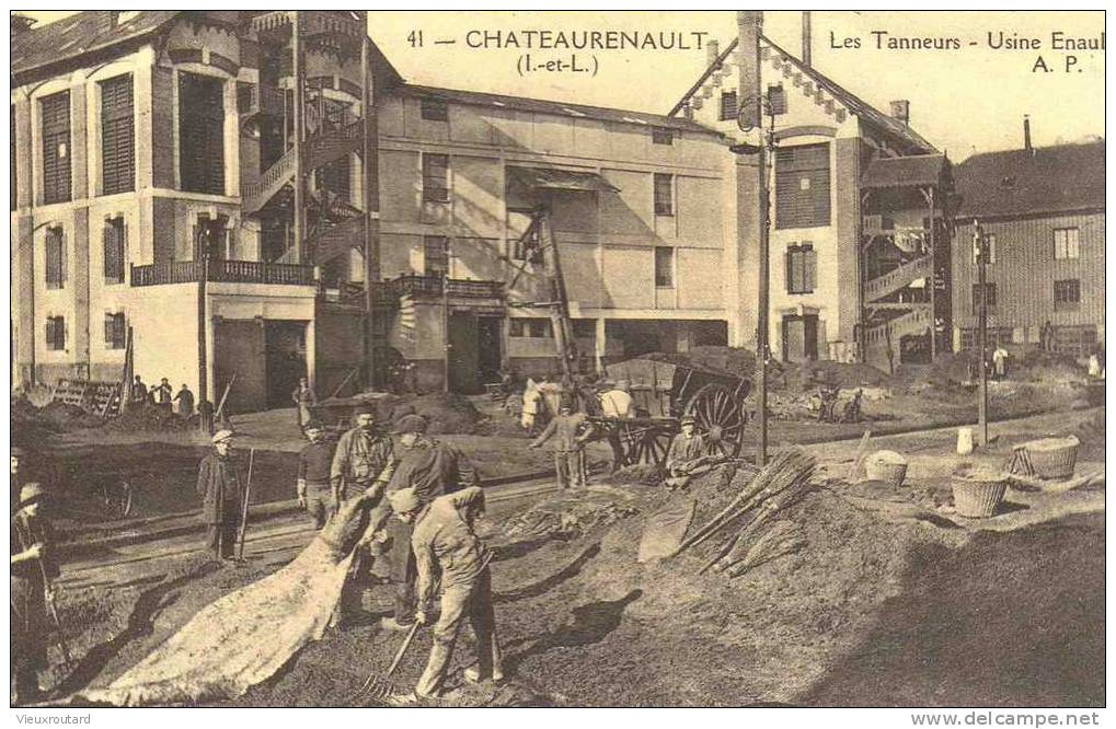 CPA. REPRO.  LES TANNEURS. USINE ENAULT. CHATEAURENAULT. - Industrie