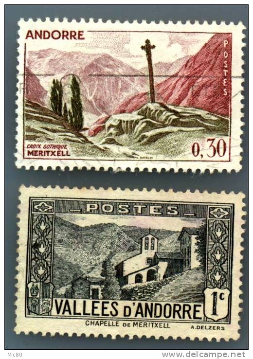 Lot 2 Timbres Andorre Oblitérés (voir Détails) - Oblitérés