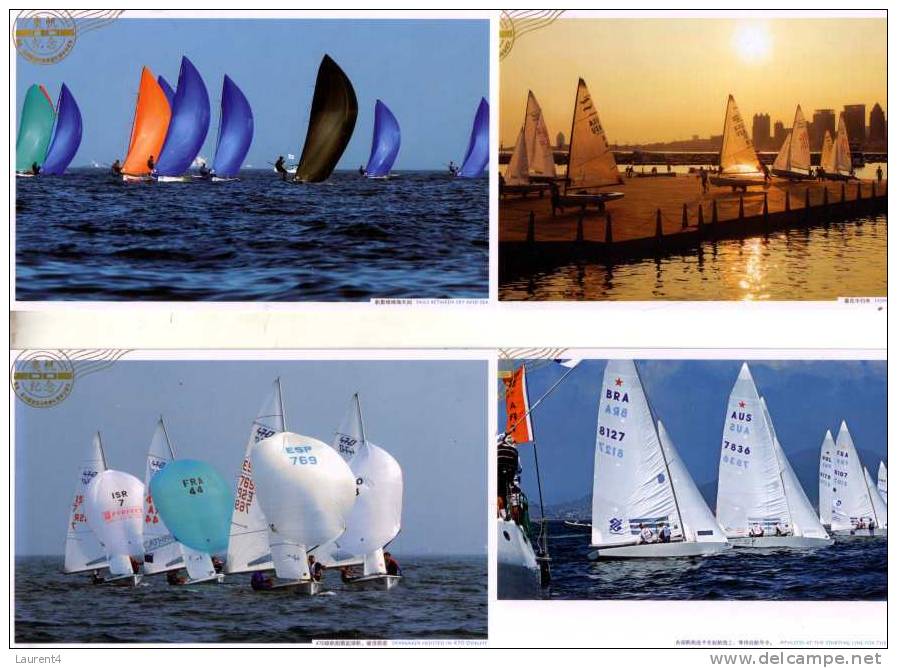 Lot De 10 Cartes De =Chine Pour Les Jeux Olympique De 2008 - Sailing In Qingdao - 2008 Olympic Games Postcard Set - Vela