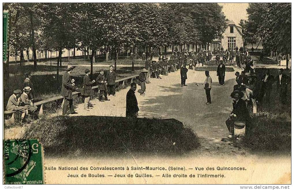 94 - SAINT MAURICE - JEU De BOULE - SPORT - PETANQUE - JOUEURS De BOULES - JEUX De QUILLES - INFIRMERIE - Bowls