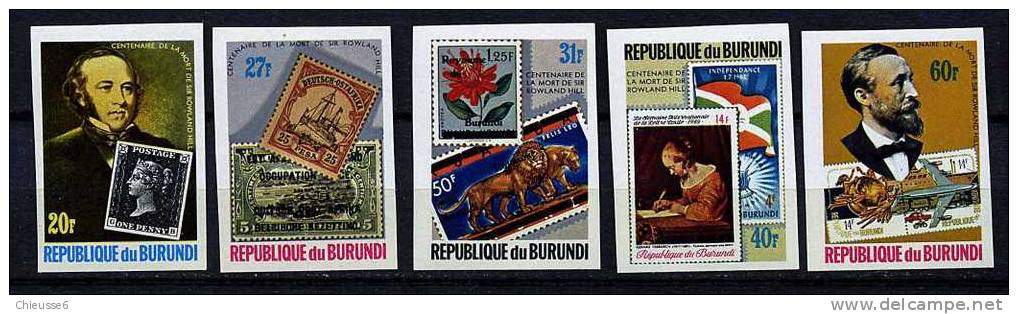 Burundi ** N° 819 à 823 Non Dent.  - Sir Rowland Hill (Tbres S/ Tbres) - Unused Stamps