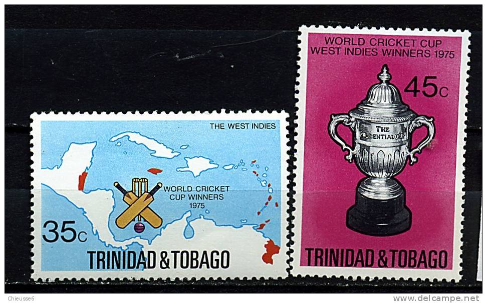 Trinité ** N° 347/348 - Coupe Du Monde De Cricket - Trinidad & Tobago (1962-...)