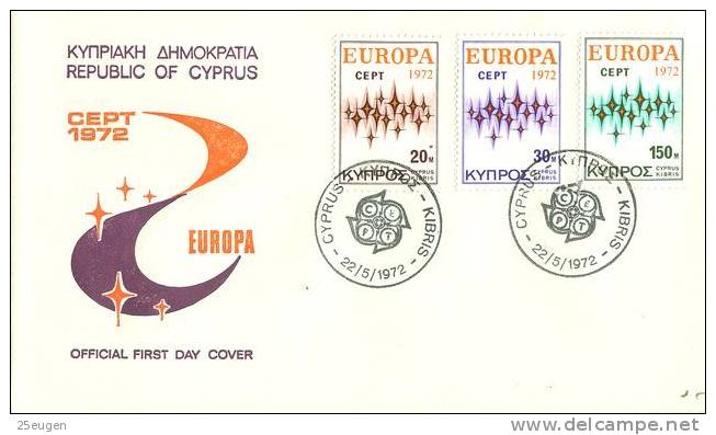 CYPRUS  1972  EUROPA CEPT FDC - 1972