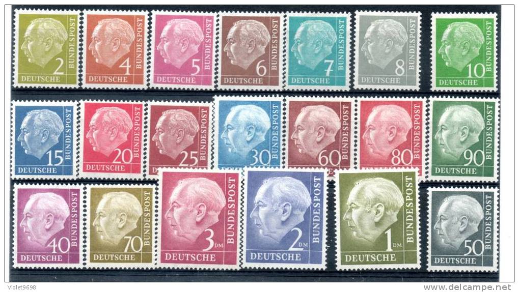 Allemagne Fédérale : TP N° 62A/72B ** - Unused Stamps