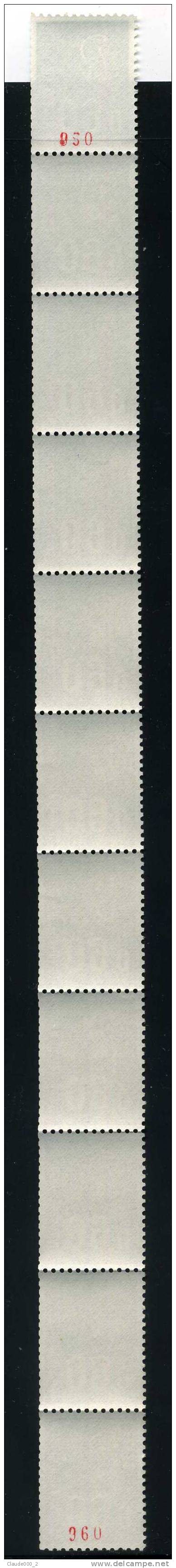 ROULETTES  DE 11MARIANNE DE BEQUET 0,60 VERT NEUFS **   2 N° Rouge Voir Verso - Coil Stamps