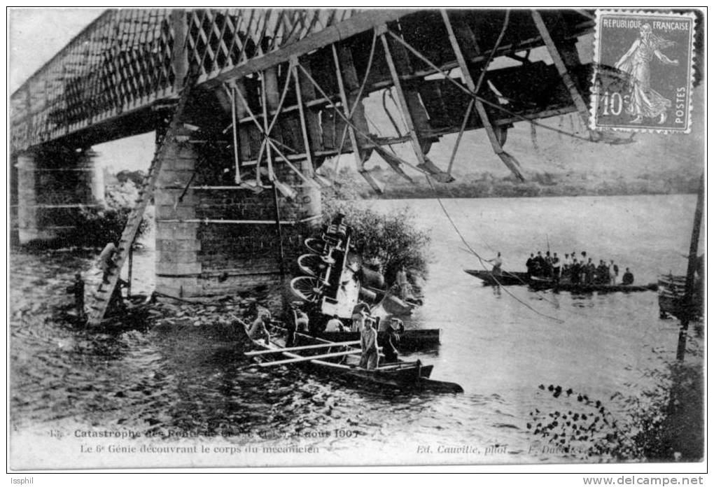 13 - Catastrophe Des Ponts De Cé (M.-et-L.) - 4 Août 1907- Le 6e Génie Découvrant Le Corps Du Mécanicien - Les Ponts De Ce