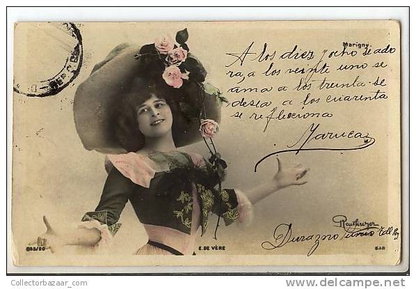 VINTAGE Ca1900 PHOTO POSTCARD ACTRESS OPERA STAGE AK CPA FEMME E DE VERE - Artistas