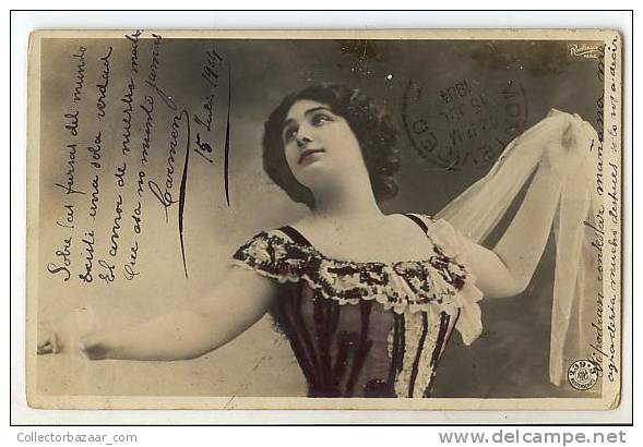 VINTAGE Ca1900 PHOTO POSTCARD ACTRESS OPERA STAGE AK CPA FEMME - Artistas