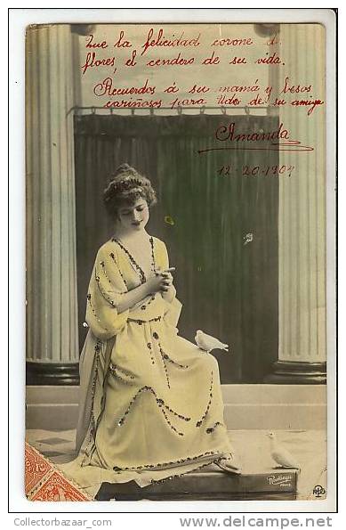 VINTAGE Ca1900 PHOTO POSTCARD ACTRESS OPERA STAGE AK CPA FEMME - Artistas