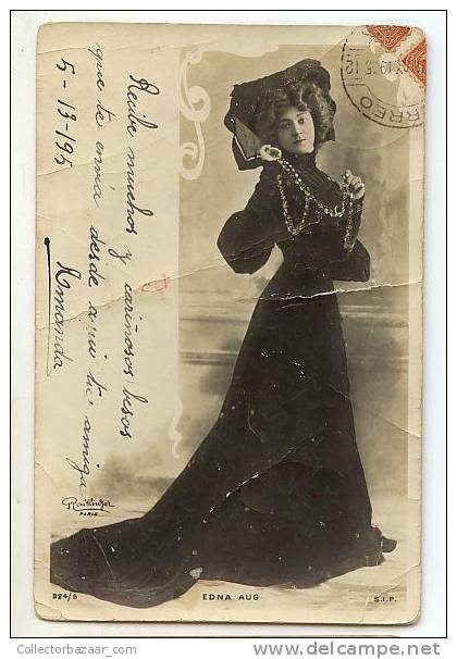 VINTAGE Ca1900 PHOTO POSTCARD ACTRESS OPERA STAGE AK CPA FEMME - Artistas