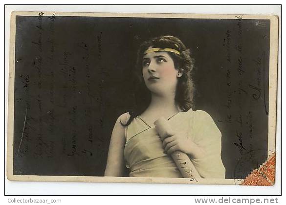 VINTAGE Ca1900 PHOTO POSTCARD ACTRESS OPERA STAGE AK CPA FEMME - Artistas