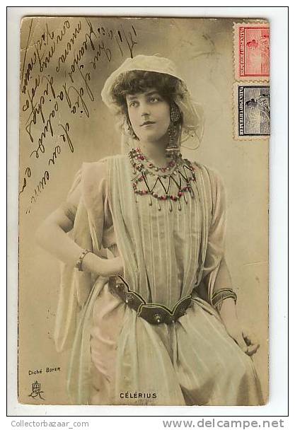 VINTAGE Ca1900 PHOTO POSTCARD ACTRESS OPERA STAGE AK CPA FEMME CELERIUS - Artistas