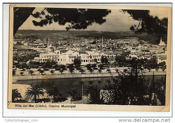 VINTAGE Ca1900 PHOTO POSTCARD AK CPA CHILE VIÑA DEL MAR CASINO MUNICIPAL - Chile